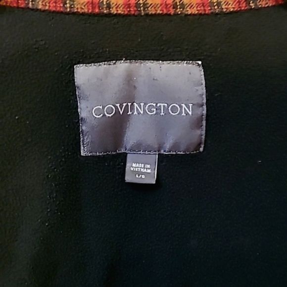 Vintage Covington button up red check flannel/black fleece lined shirt/jacket - Picture 2 of 7